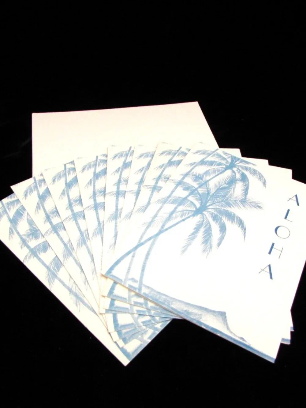 Lot Of 8 Aloha Greetings Notecards Coral Cards Hawaii 1984 Palm Trees